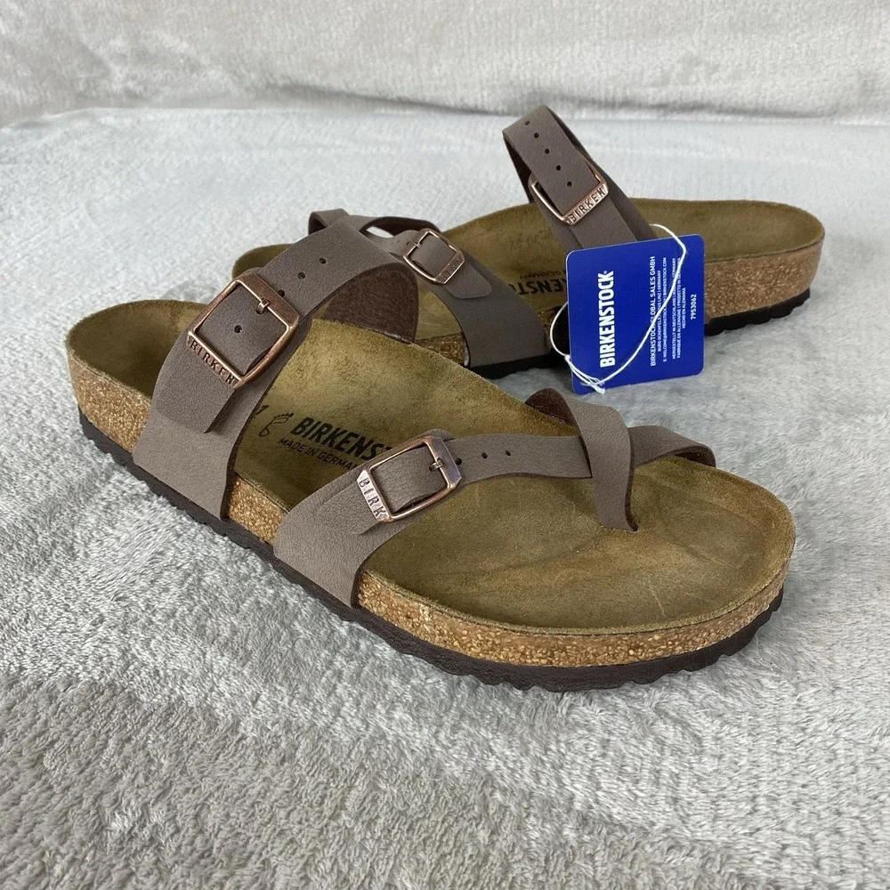 Birkenstock Mayari Sandals Womens US 10 EU 41 Mocca Birko-Flor Regular Fit NEW